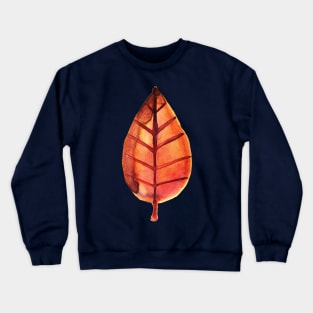 Red Brown Leaf Watercolor Crewneck Sweatshirt